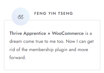 Thrive Apprentice Testimonial Feng Yin Tseng